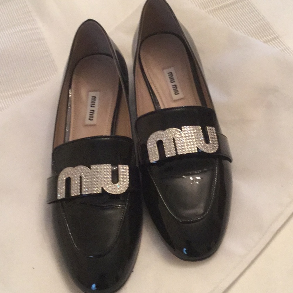 Authentic MIUMIU BLACK WOMEN SHOES SIZE 391/2 - Picture 2 of 5
